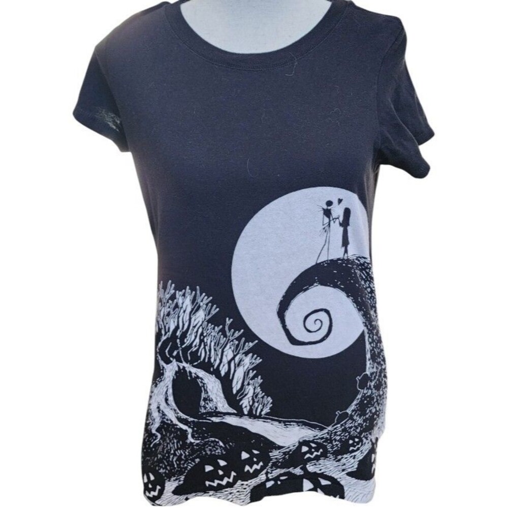 The Nightmare Before Christmas Black T-Shirt Size Medium Disney Tim Burton